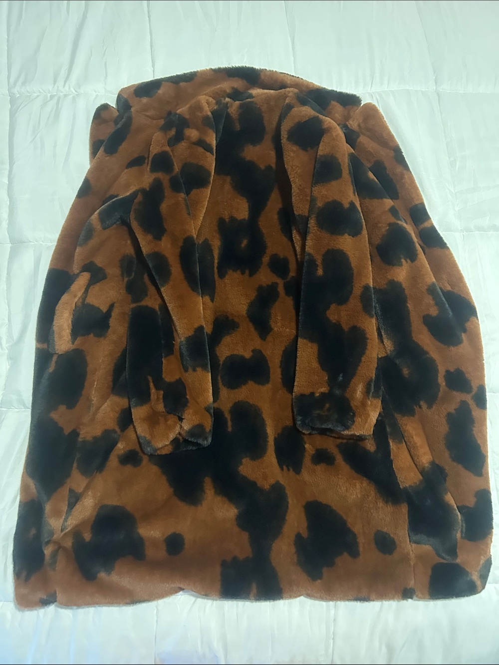 Stoosh Brown & Black Faux Fur Leopard-Print Pea Coat - Picture 2 of 3